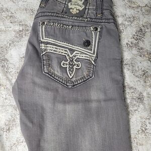 Rock Revival Gray Relaxed Men Jeans